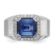 10k White Gold IBGoodman Men's Cr. Sapphire and Diamond Complete Ring