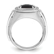 10k White Gold IBGoodman Men's Black Rhodium Onyx and Diamond Complete Ring