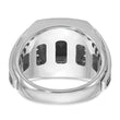 10k White Gold IBGoodman Men's Black Rhodium Onyx and Diamond Complete Ring