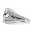 Men's Cushion Onyx Ring in 14K White Gold, Satin & Polished, Size 10