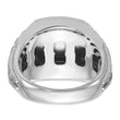 Men's Cushion Onyx Ring in 14K White Gold, Satin & Polished, Size 10