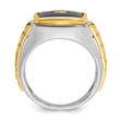 10k Two-tone IBGoodman Men's Onyx and Diamond Complete Ring