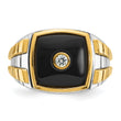 10k Two-tone IBGoodman Men's Onyx and Diamond Complete Ring