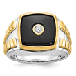 10k Two-tone IBGoodman Men's Onyx and Diamond Complete Ring