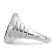 Men's Oval Onyx Ring in 14K White Gold, Size 10