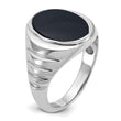 Men's Oval Onyx Ring in 14K White Gold, Size 10