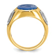 10k Two-tone IBGoodman Men's Blue Agate Complete Ring