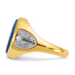 10k Two-tone IBGoodman Men's Blue Agate Complete Ring
