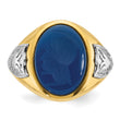 10k Two-tone IBGoodman Men's Blue Agate Complete Ring