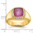 10k IBGoodman Men's Ruby Doublet Stone and Diamond Complete Ring