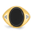 10k IBGoodman Men's Oval Onyx and Diamond Complete Ring