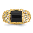14k Men's Onyx and Lab Grown VS/SI FGH Dia Complete Nugget Ring, Size 10 - Birthstone Company