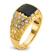 14k Men's Onyx and Lab Grown VS/SI FGH Dia Complete Nugget Ring, Size 10 - Birthstone Company