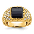 14k Men's Onyx and Lab Grown VS/SI FGH Dia Complete Nugget Ring, Size 10 - Birthstone Company