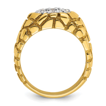 14k Two-tone Men's Complete Lab Grown VS/SI FGH Dia Nugget Cluste, Size 10 - Birthstone Company