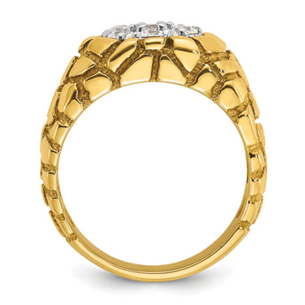 14k Two-tone Men's Complete Lab Grown VS/SI FGH Dia Nugget Cluste - Sophia Jewelers