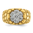 14k Two-tone Men's Complete Lab Grown VS/SI FGH Dia Nugget Cluste, Size 10 - Birthstone Company