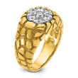 14k Two-tone Men's Complete Lab Grown VS/SI FGH Dia Nugget Cluste, Size 10 - Birthstone Company