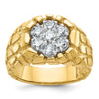 14k Two-tone Men's Complete Lab Grown VS/SI FGH Dia Nugget Cluste, Size 10 - Birthstone Company