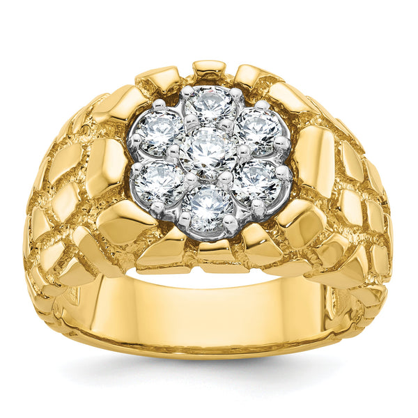 14k Two-tone Men's Complete Lab Grown VS/SI FGH Dia Nugget Cluste - Sophia Jewelers