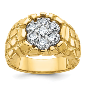 14k Two-tone Men's Complete Lab Grown VS/SI FGH Dia Nugget Cluste, Size 10 - Birthstone Company