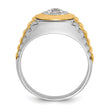 IBGoodman 10k Two-tone Men's Polished Satin and Textured 3/8 Carat A Quality Diamond Ring