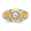 IBGoodman 10k Two-tone Men's Polished Satin and Textured 3/8 Carat A Quality Diamond Ring