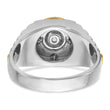 IBGoodman 10k Two-tone Men's Polished Satin and Textured 3/8 Carat A Quality Diamond Ring