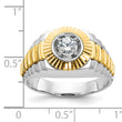 IBGoodman 10k Two-tone Men's Polished Satin and Textured 3/8 Carat A Quality Diamond Ring