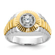 IBGoodman 10k Two-tone Men's Polished Satin and Textured 3/8 Carat A Quality Diamond Ring