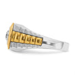 14k Two-tone Men's Polished Satin and Textured 3/8 Carat Lab Grown Diamond Ring, Size 10 - Birthstone Company