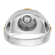 14k Two-tone Men's Polished Satin and Textured 3/8 Carat Lab Grown Diamond Ring, Size 10 - Birthstone Company