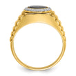 10k Two-tone IBGoodman Men's Onyx and Diamond Complete Ring, Size 10 - Birthstone Company