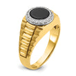 10k Two-tone IBGoodman Men's Onyx and Diamond Complete Ring, Size 10 - Birthstone Company
