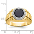 10k Two-tone IBGoodman Men's Onyx and Diamond Complete Ring, Size 10 - Birthstone Company