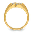 IBGoodman 10k Men's Polished Satin and Grooved 1/2 Carat A Quality Diamond Ring