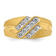IBGoodman 10k Men's Polished Satin and Grooved 1/2 Carat A Quality Diamond Ring