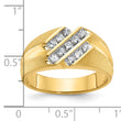 IBGoodman 10k Men's Polished Satin and Grooved 1/2 Carat A Quality Diamond Ring