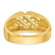 IBGoodman 10k Men's Polished Satin and Grooved 1/4 Carat A Quality Diamond Ring