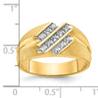 IBGoodman 10k Men's Polished Satin and Grooved 1/4 Carat A Quality Diamond Ring