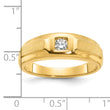 10k IBGoodman Men's Polished and Satin Diamond Complete Ring