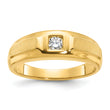 10k IBGoodman Men's Polished and Satin Diamond Complete Ring