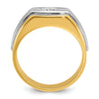 14k Two-tone Men's Polished and Satin Lab Grown VS/SI FGH Dia Rin - Sophia Jewelers
