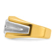 14k Two-tone Men's Polished and Satin Lab Grown VS/SI FGH Diamond Ringn, Size 10 - Birthstone Company