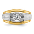 14k Two-tone Men's Polished and Satin Lab Grown VS/SI FGH Diamond Ringn, Size 10 - Birthstone Company