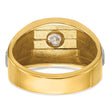 14k Two-tone Men's Polished and Satin Lab Grown VS/SI FGH Diamond Ringn, Size 10 - Birthstone Company