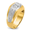 14k Two-tone Men's Polished and Satin Lab Grown VS/SI FGH Diamond Ringn, Size 10 - Birthstone Company