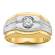 14k Two-tone Men's Polished and Satin Lab Grown VS/SI FGH Diamond Ringn, Size 10 - Birthstone Company