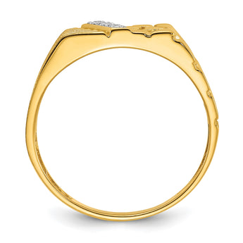 14k .02 carat Lab Grown Diamond VS/SI+ G+ Complete Textured Men's Nugget Ring, Size 10 - Birthstone Company