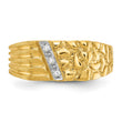 14k .02 carat Lab Grown Diamond VS/SI+ G+ Complete Textured Men's Nugget Ring, Size 10 - Birthstone Company
